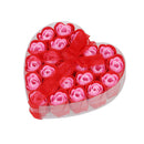 24 Pcs Red Scented Bath Soap Rose Petal in Heart Box