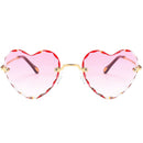 4x Ladies Heart Shaped Sunglasses Party Tinted Lens Metal Frame Eyewear