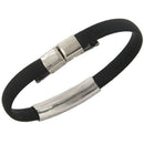 Bracelet Stainless Steel Cuff Silicone Bangle Hand Chain Men"s Jewelry Z4T7