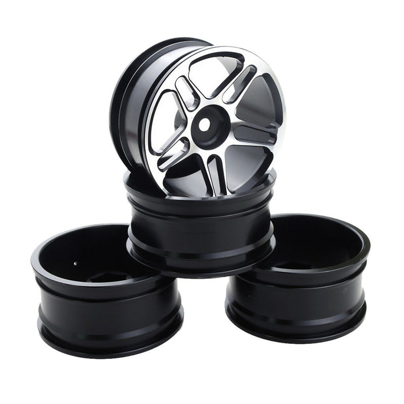 4pcs Aluminum Wheel Rims for HSP HPI Kyosho 1:10 On-Road RC Flat Racing Car