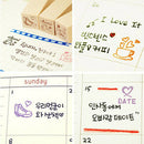25Pcs Love Diary Decorated Wood Stamps Set Stampers School Supply Stationery Hot