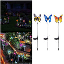 3 Pack Solar Stake Multi Color Changing LED Lights Butterflies Fiber Optic A8B5