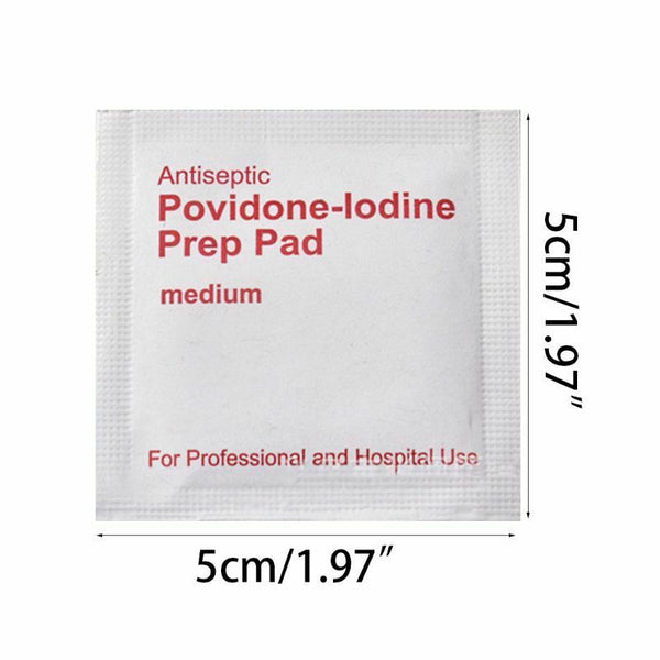 100 Pcs/Box Povidone Iodine Disinfection Sheet Tissue Pads Sterilization Kit New