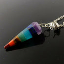 Rainbow Natural Stone Crystal Point Pendulum Dowsing Chakra Scrying Dowser