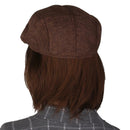 Vtg Mens Womens Beret Cap Cabbie Flat Peaked Newsboy Golf Driving Hat Brown