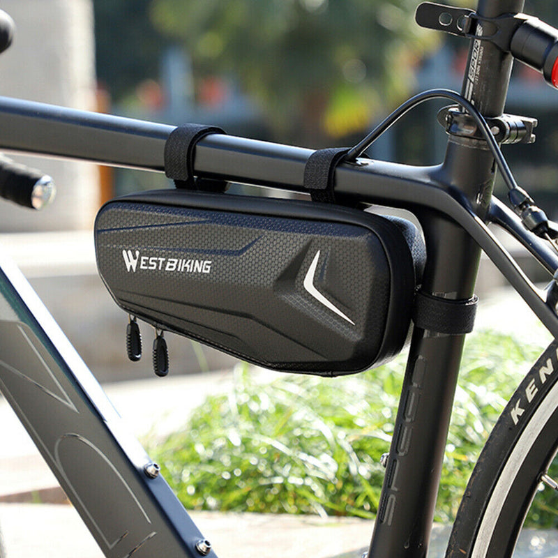 Bicycle Hard Shell Bag Front Tube Frame Holder MTB Mountain Road Bike Pouch