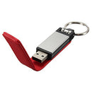 32GB USB 2.0 Keychain Memory Stick Leather Case Red B5K3