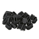 15mm x 30mm Plastic Oval Shaped End Cap Tube Insert Black 24 Pcs