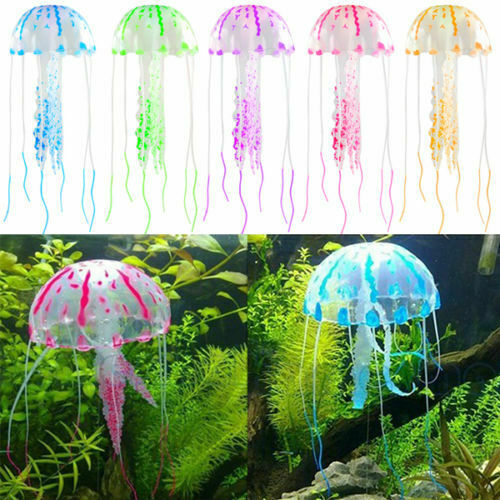 Glowing Effect Aquarium Artificial Jellyfish Ornament Fish Tank Decoration  N5D6