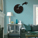 Art Decor Horseman Jumping Wall Watch Rider on Horseback Jumping Horse Cloc R9P4