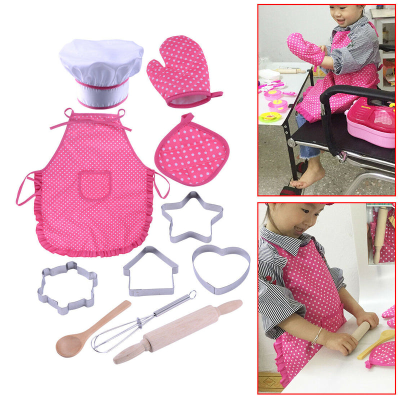 11pcs Kids Portable Kitchen Cooking Cooker Pretend Role Play Toys Set Gifts