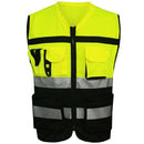 7 Pockets Class 2 High Visibility Zipper Front Safet Yellow Vest With Refle