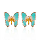 Women Summer Studs Earrings Jewelry Gifts Elegant Gradient Butterfly Earrings