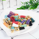 30Pcs Suede Leather Tassel For Keychain Jewelry DIY Pendants Charms Findings Set