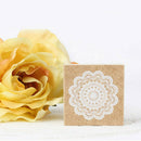 Wooden Stamp Rubber Seal Square Handwriting DIY Craft Flower Lace