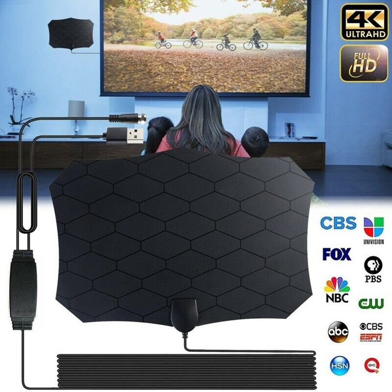 300 Miles 4K 1080P Digital HDTV Indoor TV Antenna with Amplifier Signal BoosM9W5