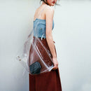 Women PVC Transparent Totes Handbags Clear Shoulder Shopping Beach Bags Tote