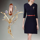 Fashion Crystal Flower Brooch Pin Collar Decoration Badge Corsage Jewelry Gi J3C
