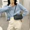 Fashion Lattice Pattern Women Handbag Chain Shoulder Underarm Bag (Black)