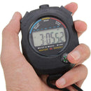 Digital Handheld Sports Stopwatch Stop Watch Timer Alarm Counter Black X3E9 Z5K2