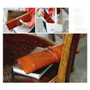Retro Roll Leather Makeup Cosmetic Brush Pen Pencil Case Organizer Pouch BaFBES