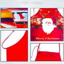 2 Pcs Christmas Apron Printing Christmas Wreath Santa Claus Aprons Big Pock N1Y6