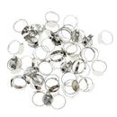 50pcs Blank Adjustable Ring Base for DIY Cabochon Ring Jewelry Craft 1.5cm