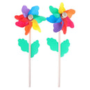 Colorful wood windmill garden party 7 leaves wind spinner ornament kids toys  ~ï¼ˆ