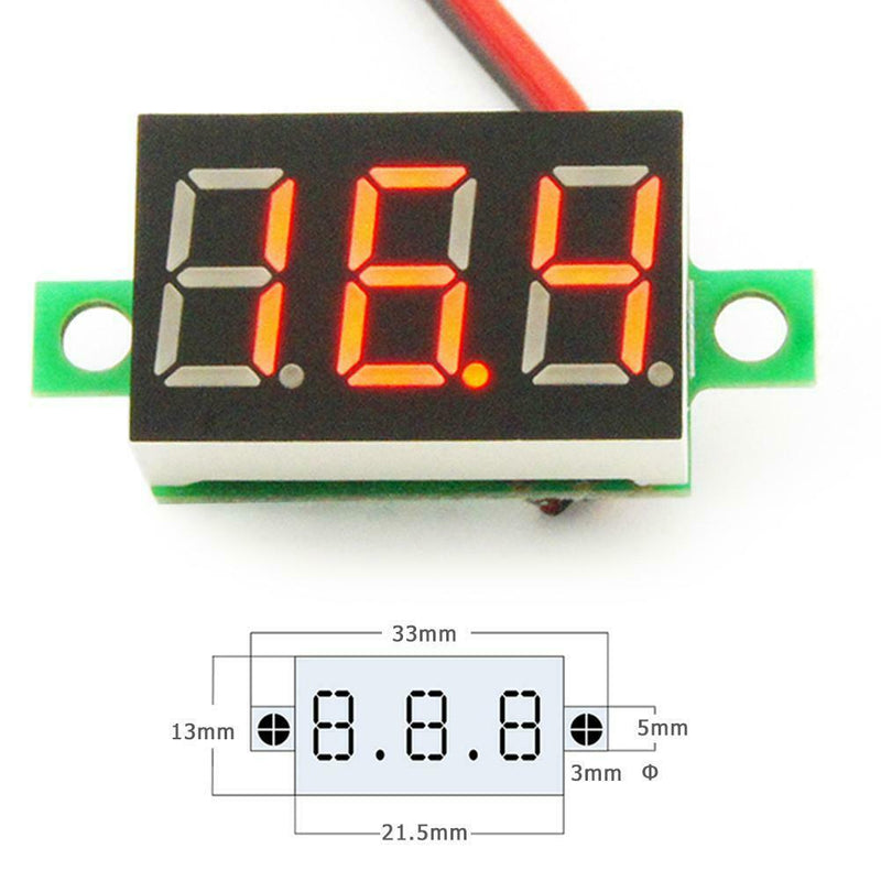4-30V 2 Line Mini LED Digital DC Voltmeter Red Panel Voltage Meter Tester