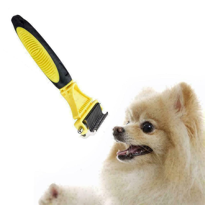 Dog Pet Hair Fur Grooming Rake Dematting Comb Brush Mat Remover Combing Kno C9L1