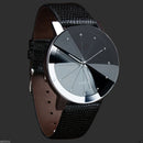 Classic Luxury Men's Leather Strap Crystal Dial Casual Analog Quartz Wrist Watch