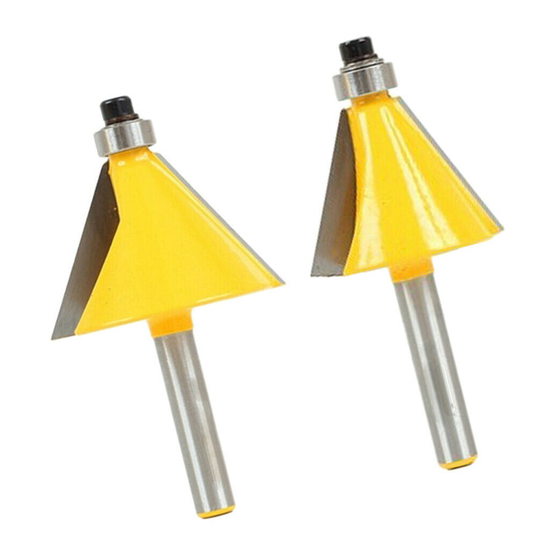 2PCs 15 Degree & 30 Degree Chamfer Edge Forming Router Bit - 1/4" Shank Router