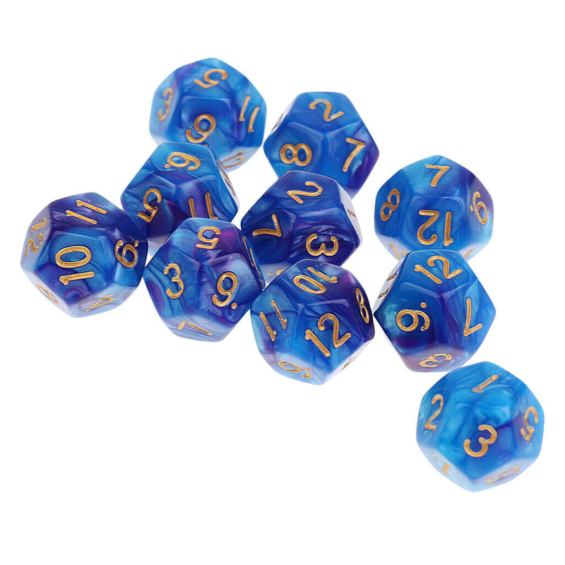 10pcs 12 Sided Dice D12 Polyhedral Dice for Dungeons and Dragons Table Games