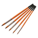 5Pcs Orange Red Nylon Hair Wooden Handle Watercolor Paint Brush Pen Set for D3B7