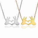 Korean Korean Girl Necklace Heart Shaped Palm Necklace Small Fresh Lady Nec