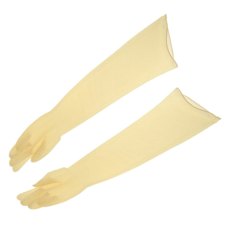 1 Pair 70cm Industrial Anti Acid Alkali Rubber Gloves Yellow 700x160x0.8mm