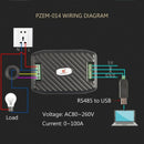 100A AC Voltage Current Energy Hz Power factor RS485 Modbus Module with CT + USB