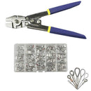 Stainless Steel Fishing Pliers Wire Rope Crimping Tool with 150Pcs Ferrule  E5X8