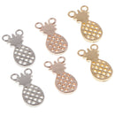 6PCS Alloy Plating Cute Pineapple Connectors for DIY Jewelry Making 15x7x3mm