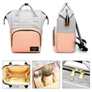 Stripe Hit Color Mommy Backpacks Maternity Baby Nursing Diaper Bags (Pink) A