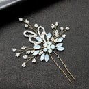 Women Hairpin Wedding Bridal Opal Crysta Hairpins Handmade Hair Jewelry New  BX