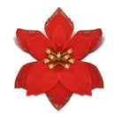 10x Glitter Poinsettia Flower Christmas Wreath Tree Decorations Xmas Craft New