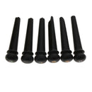 Pack of 6 Ebony Guitar Bridge Pins with Dots Black Acoustic Guitar Replacement