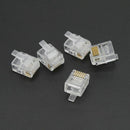 50Pcs RJ12 RJ11 Tel ADSL Crystal Head Modular Plugs 6P6C For Solid Connectors
