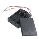 6pcs Electrical Battery Holder Box Case Lead 3 x 1.5V AA Black + Cap I7B4