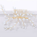 Women Hairpin Hair Comb Clip Head Piece Crystal Flower Bride Hair Pins- FT