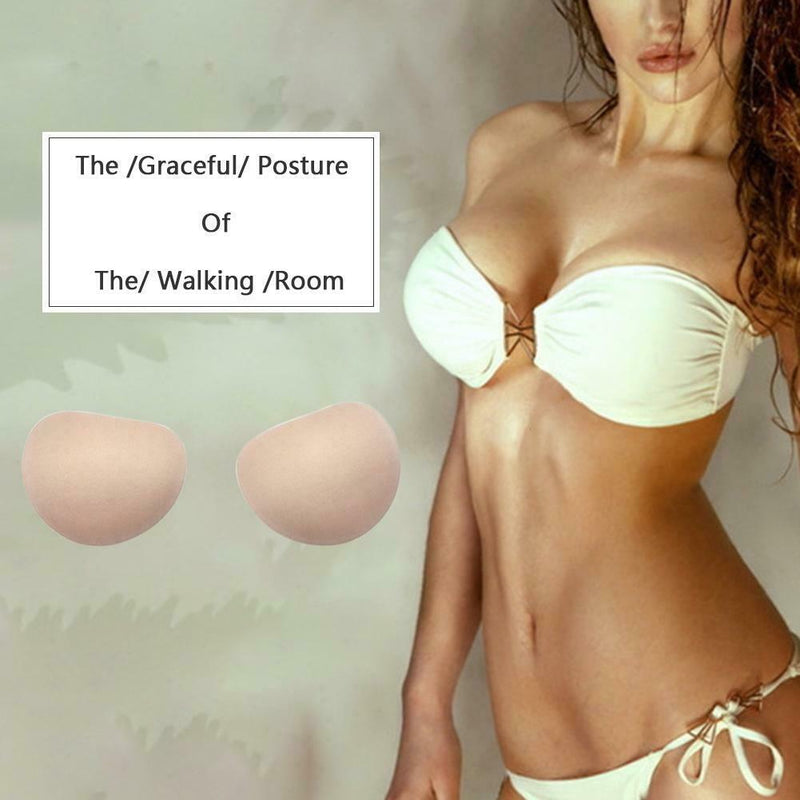 1 Pair Women Sponge Chest Pad Swimsuit Pads Peach Heart Bra Pad Chest Cup