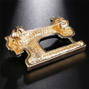 Sewing Machine Brooch Pin Black Enamel Brooch Collar Scarf Decoration Jewelry ES