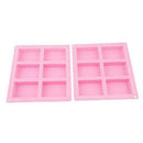 Rectangle 6-Cavity Soap Mold Cake ice Silicone Mould Tray Homemade Craft DIY