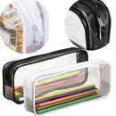 6 Pieces Clear PVC Pen Pencil Case with Zipper, for School Office Stationer